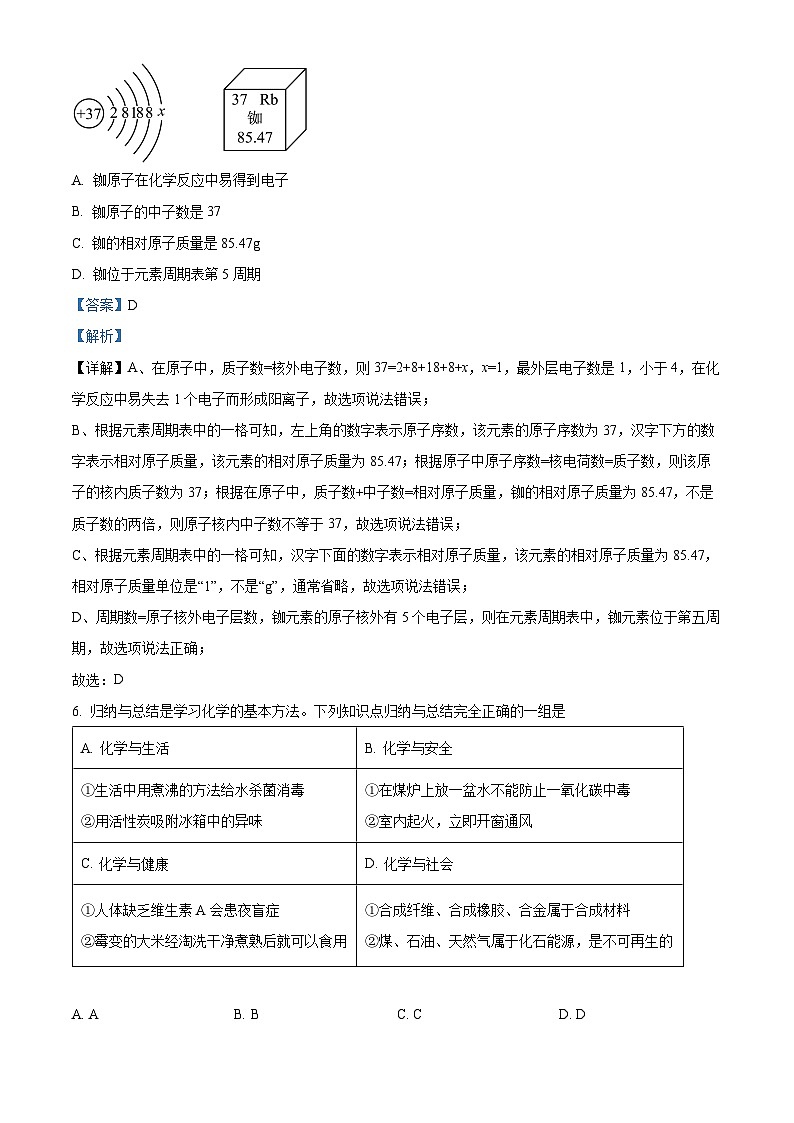 2023年湖北省鄂州市中考化学真题03