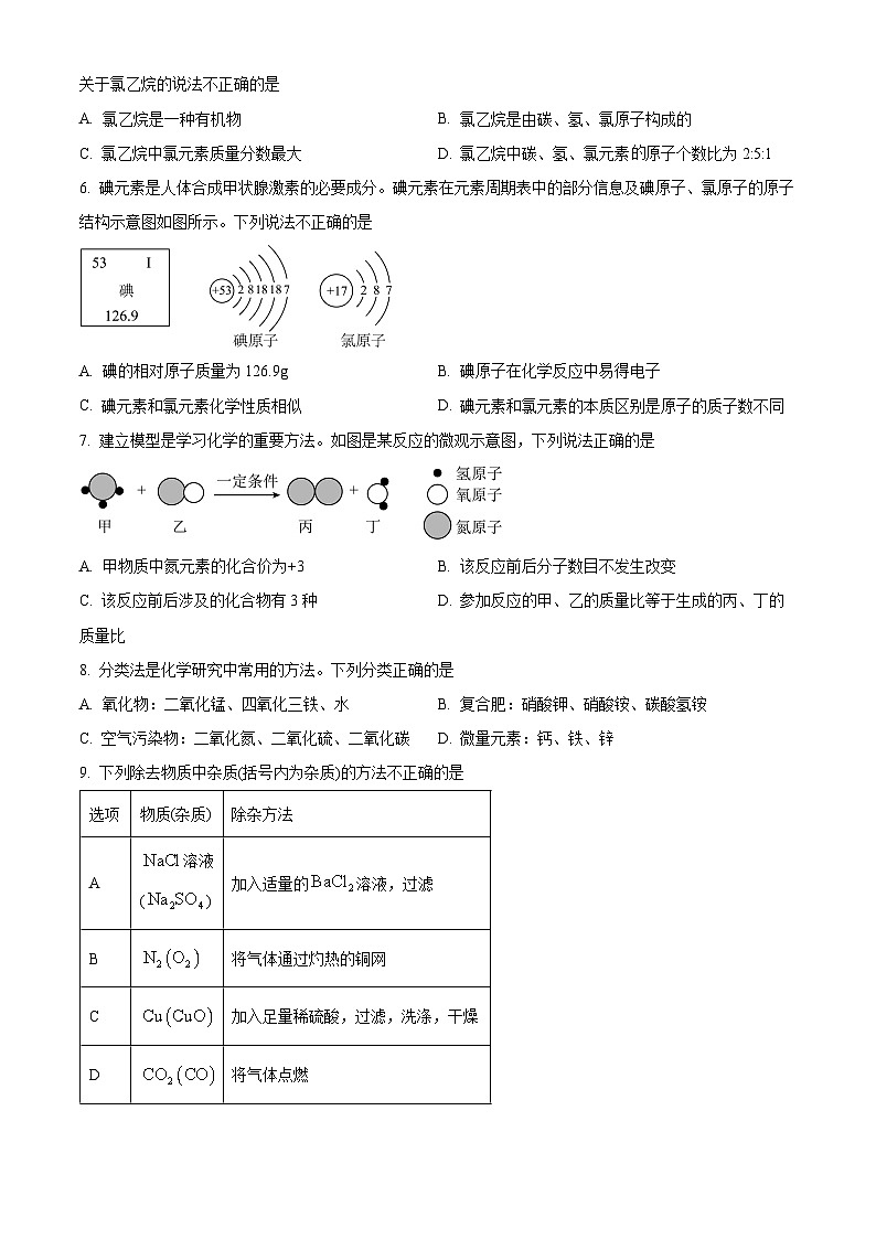 2023年山东省威海市中考化学真题（原卷版）第2页
