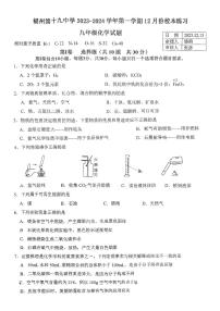 福建省福州市第十九中学2023-2024学年九年级上学期12月月考化学试卷