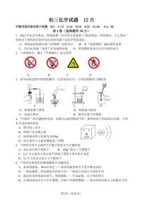 江苏省无锡市阳山中学2023-2024学年九年级上学期12月阶段练习化学试题