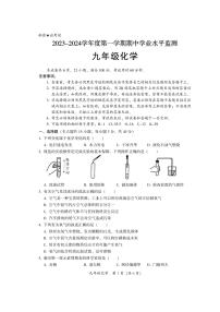 广东省韶关市仁化县2023-2024学年九年级上学期期中考试化学试题