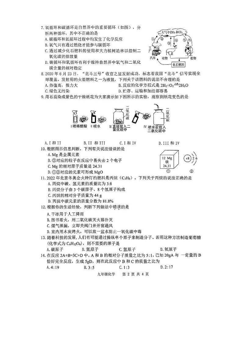 河南省驻马店市西平县2023-2024学年九年级上学期12月月考化学试题第2页