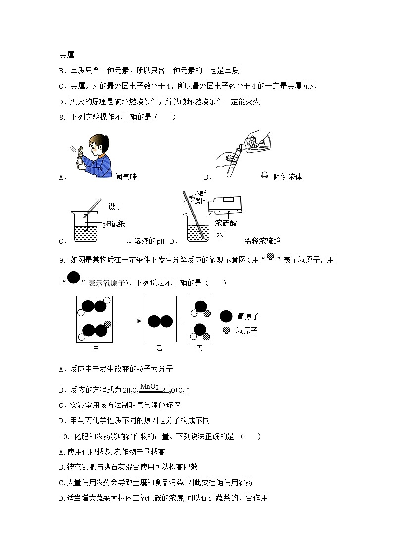 2021学年河南省舞钢市中考化学适应性试卷第2页