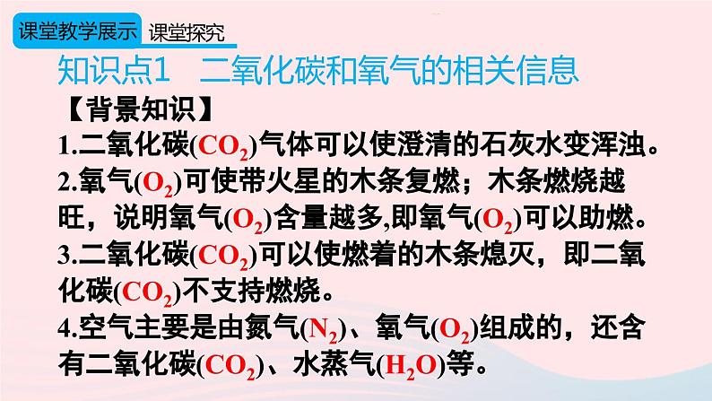 第一单元走进化学世界课题2化学是一门以实验为基础的科学第2课时对人体吸入的空气和呼出的气体的探究课件（人教版九上化学）第5页