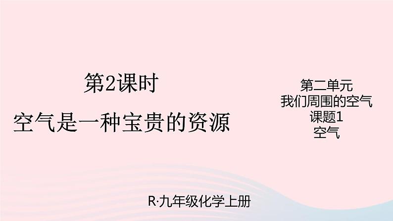 第二单元我们周围的空气课题1空气第2课时空气是一种宝贵的资源课件（人教版九上化学）01