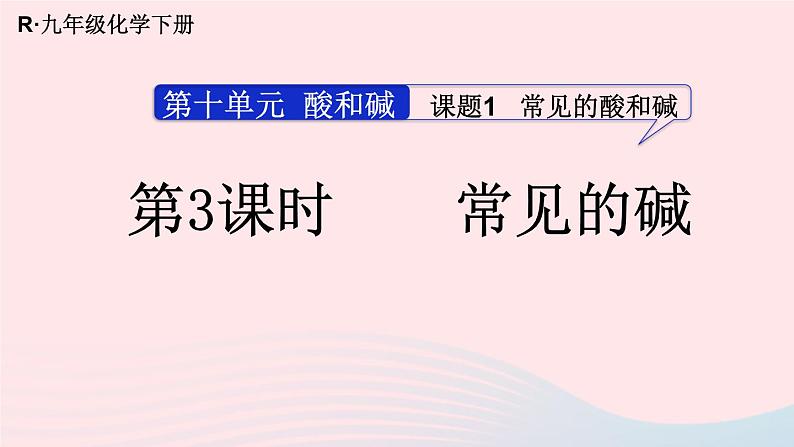 第十单元酸和碱课题1常见的酸和碱第3课时常见的碱课件（人教版九下化学）第1页