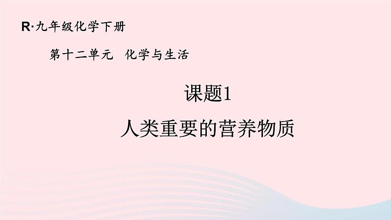 第十二单元化学与生活课题1人类重要的营养物质课件（人教版九下化学）01