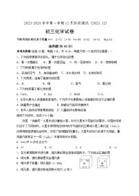 江苏省苏州市吴江区汾湖初中教育集团2023-2024学年九年级上学期12月阶段测试化学试卷