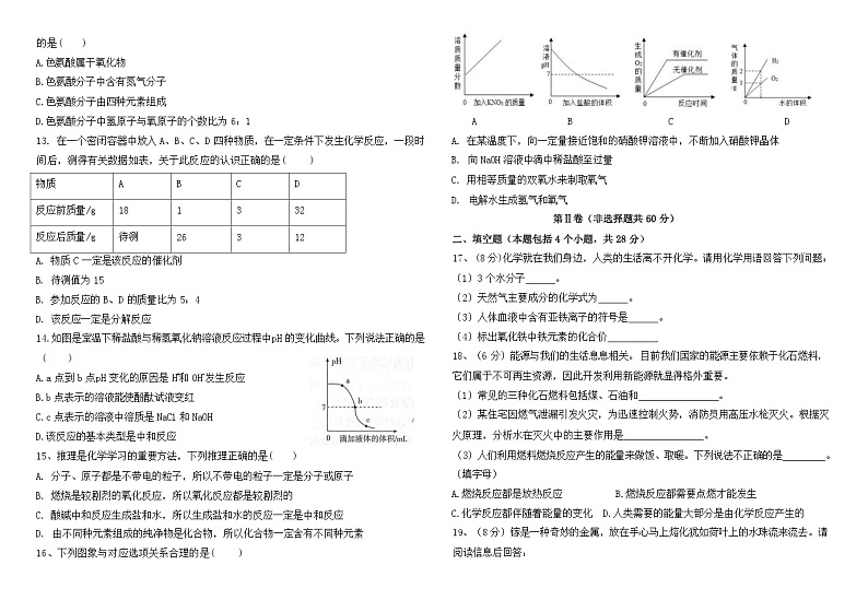 山东省聊城市东阿县东阿县第三中学2023-2024学年九年级上学期12月月考化学试题第2页