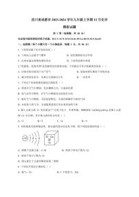 四川省成都市2023-2024学年九年级上册12月化学模拟试题（附答案）