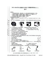 安徽省亳州市利辛县2023-2024学年九年级上学期12月月考化学试题