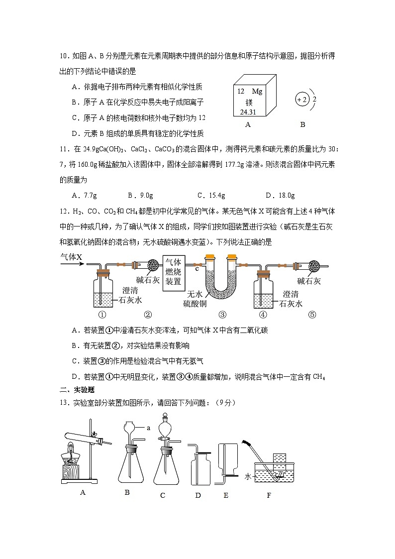 广东省深圳市2023-2024学年九年级上学期适应性考试期末模拟化学试卷第3页