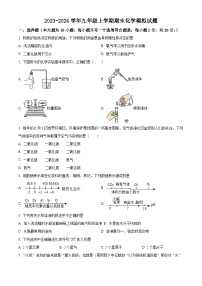 江苏省宿迁市沭阳县2023-2024学年九年级上学期期末化学模拟试题