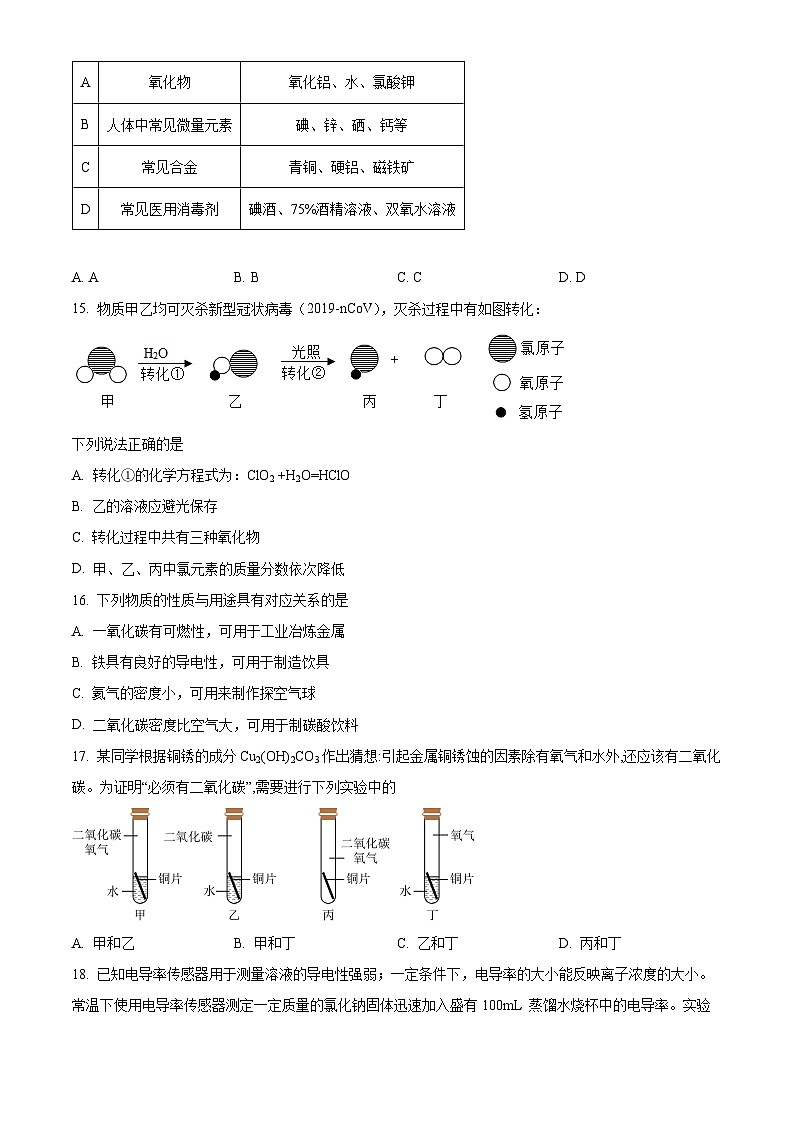 江苏省扬州市高邮市汪曾祺学校2023-2024学年九年级上学期期末化学模拟试题第3页