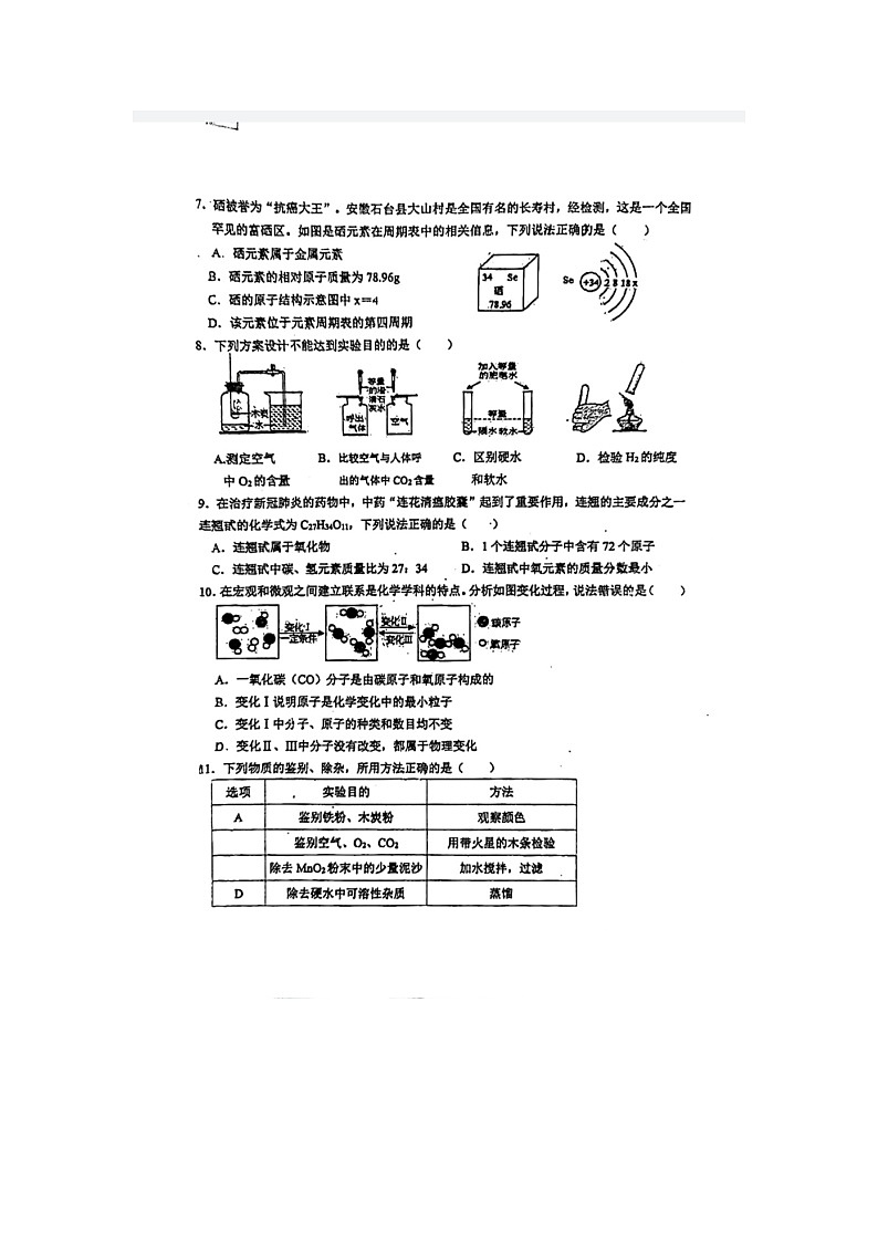 广东省深圳市龙岗区深圳中学龙岗学校（集团）兰著学校2021-2022学年九年级上学期期中化学测试卷第2页
