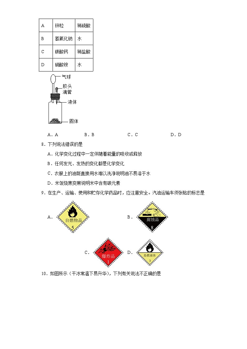 第六单元燃烧与燃料同步练习  鲁教版化学九年级上册02