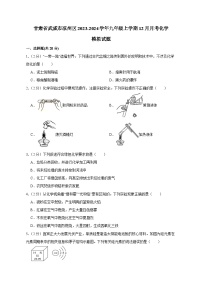 甘肃省武威市凉州区2023-2024学年九年级上学期12月月考化学模拟试题（含答案）