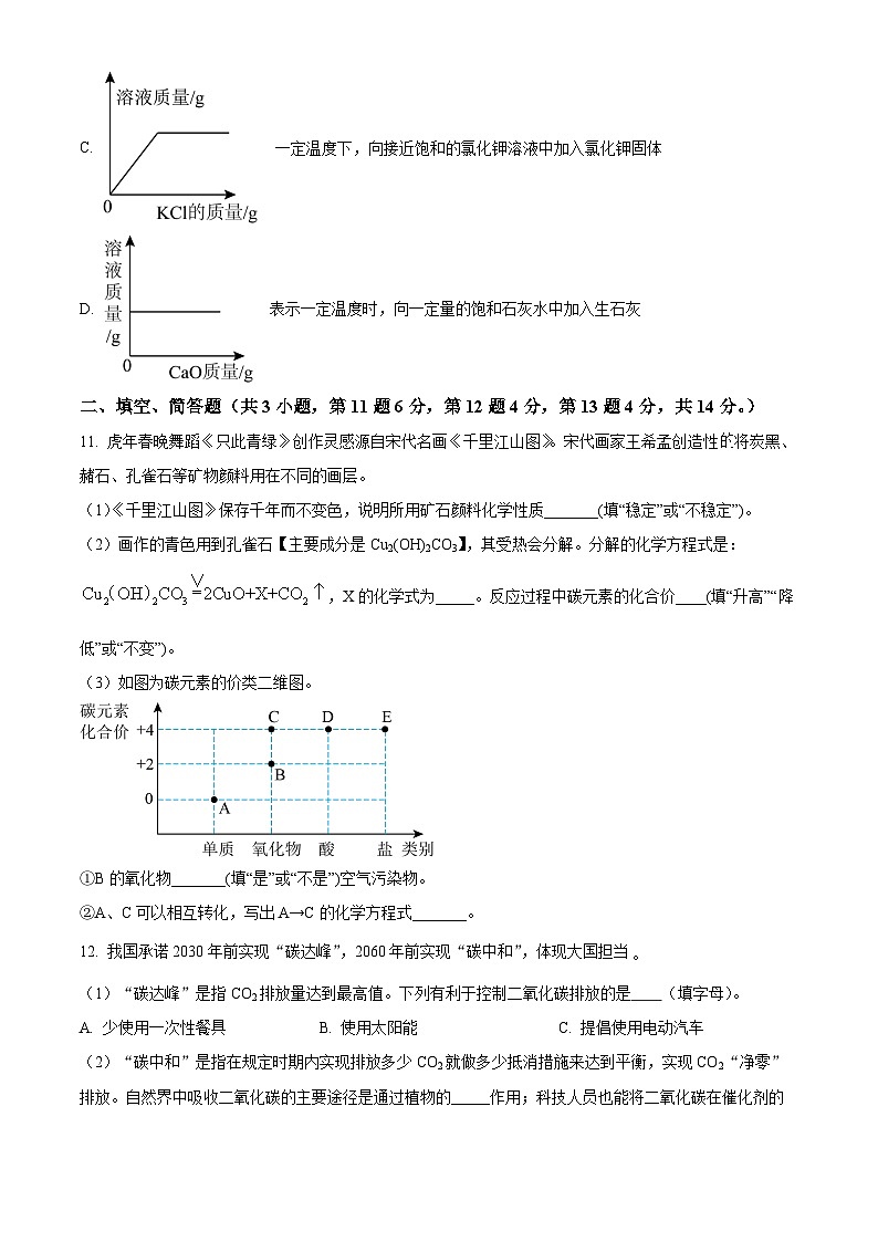 江苏省宿迁市2023-2024学年九年级上学期期末化学模拟试题03