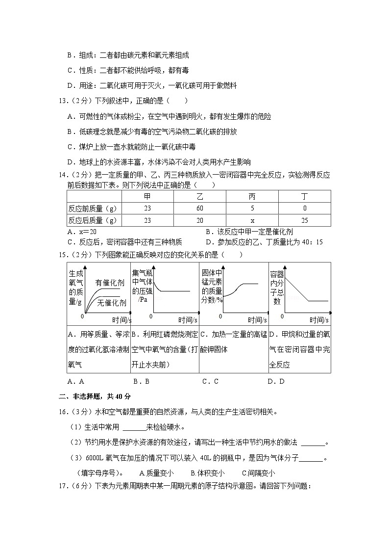 四川省自贡市蜀光绿盛实验学校2023-2024学年九年级上学期12月月考化学试题第3页