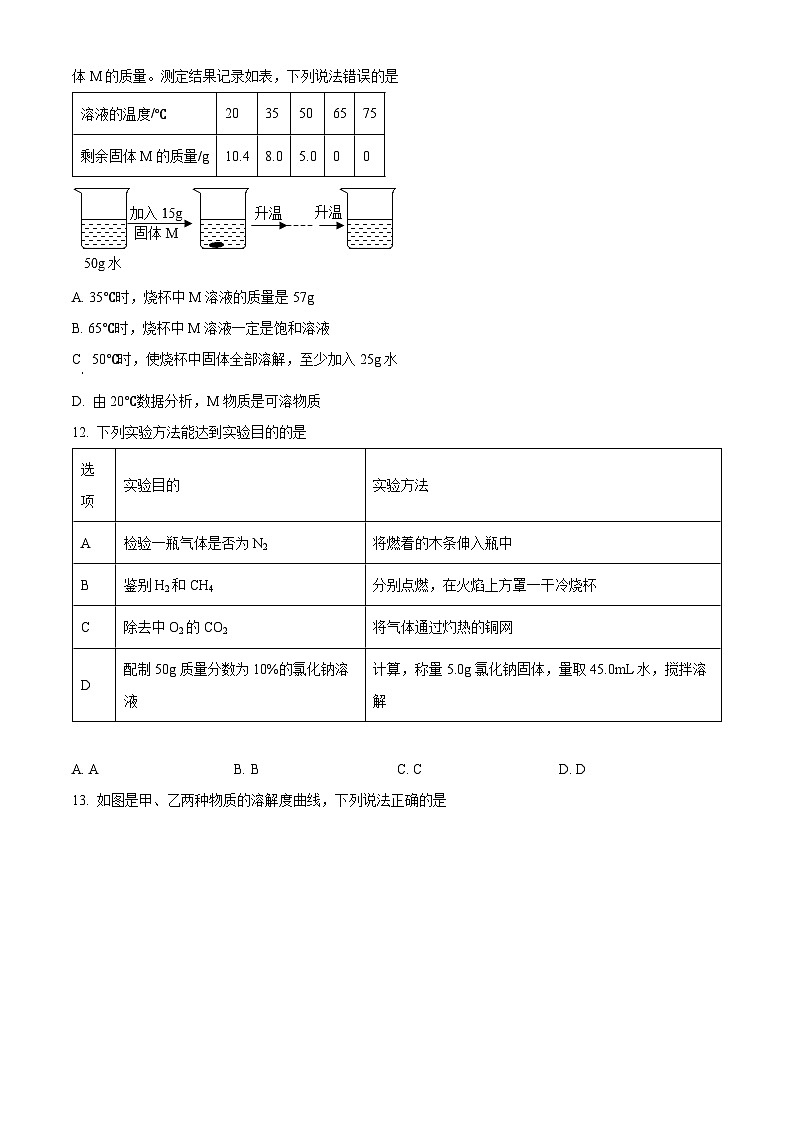 江苏省盐城市阜宁县2023-2024学年九年级上学期期末化学模拟试题第3页