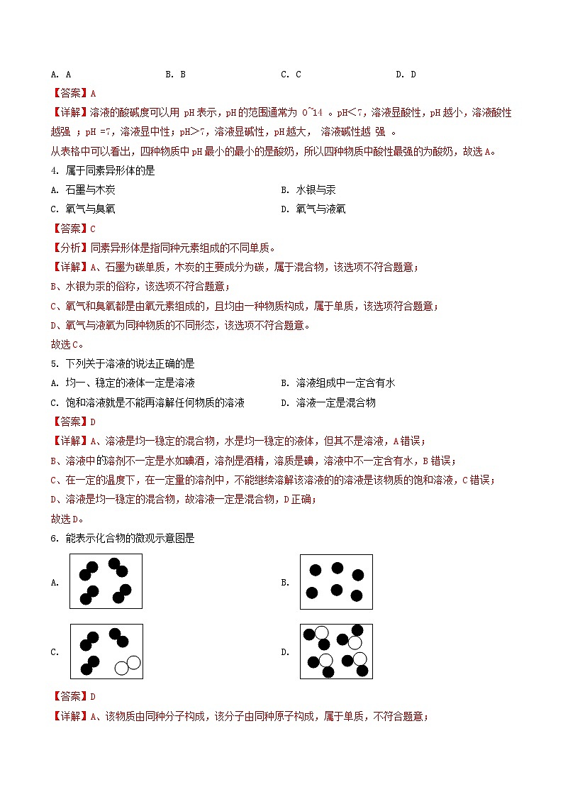 九年级化学期末模拟卷01（全解全析）（沪教上海版）第2页