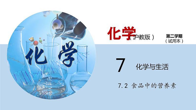 7.2 食品中的营养素（课件）—九年级化学沪教版第二学期（试用本）同步精品课堂（上海专用）第1页