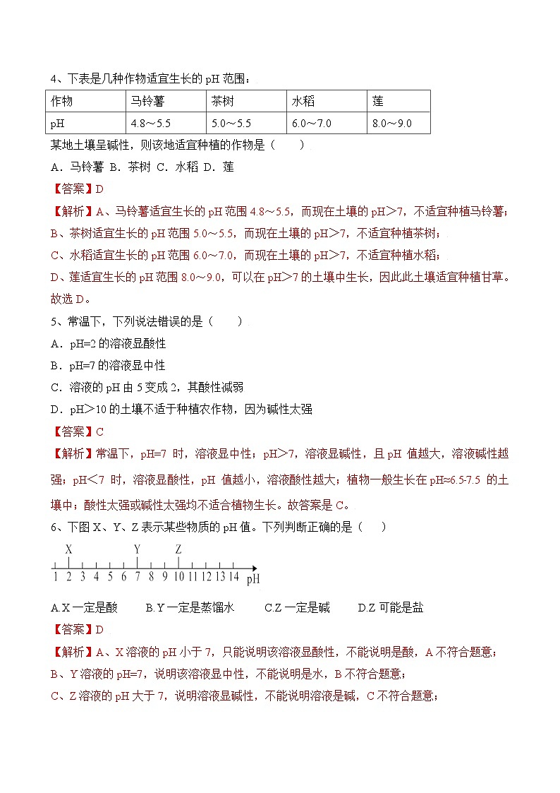 人教版九年级化学下册同步精品练习 《酸和碱的中和反应》第2课时分层作业（解析版）第2页