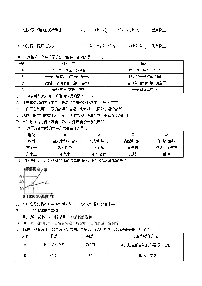 黑龙江省哈尔滨市巴彦县华山中学2023-2024学年九年级上学期期末化学试题+03