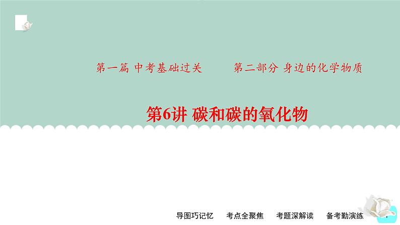 第6讲 碳和碳的氧化物-【精美课件】备战2023年中考化学一轮复习课件01