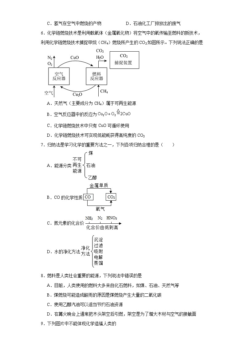 9.1能源的综合利用同步练习 沪教版（全国）初中化学九年级下册02