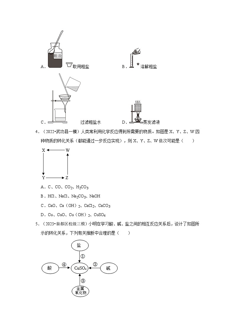 盐 化学肥料---陕西三年(2021-2023)中考化学模拟题分类汇编第2页