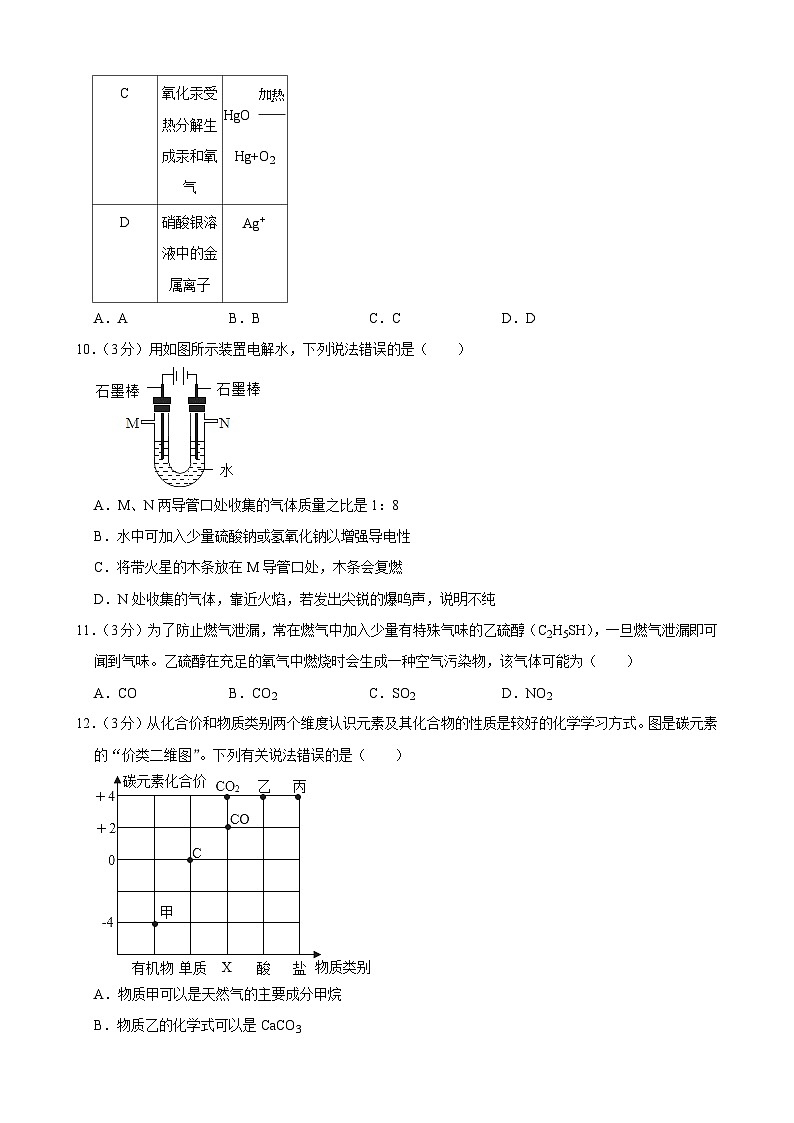广东省江门市蓬江区楼山中学2023-2024学年九年级上学期期末化学试卷第3页