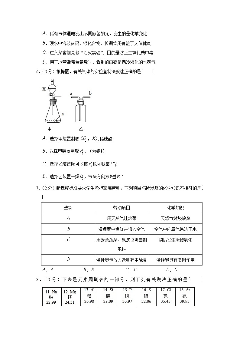 四川省眉山市仁寿县长平初级中学校2023-2024学年九年级上学期期末化学试卷02