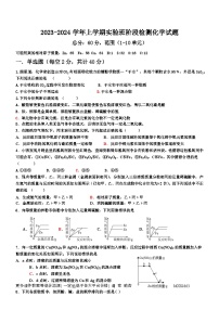 河北省邯郸市第十三中学2023-2024学年九年级上学期实验班期末考试化学试题