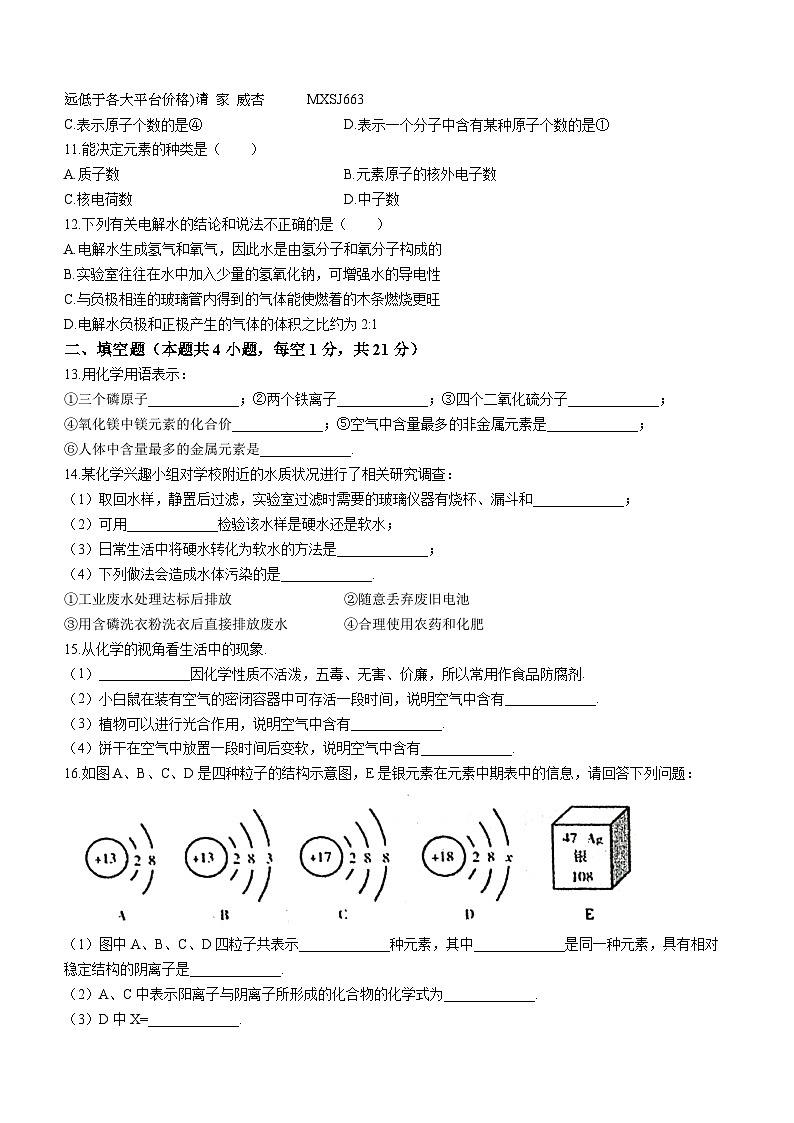 黑龙江省绥化市绥棱县2023-2024学年八年级上学期期末化学试题(无答案)第2页