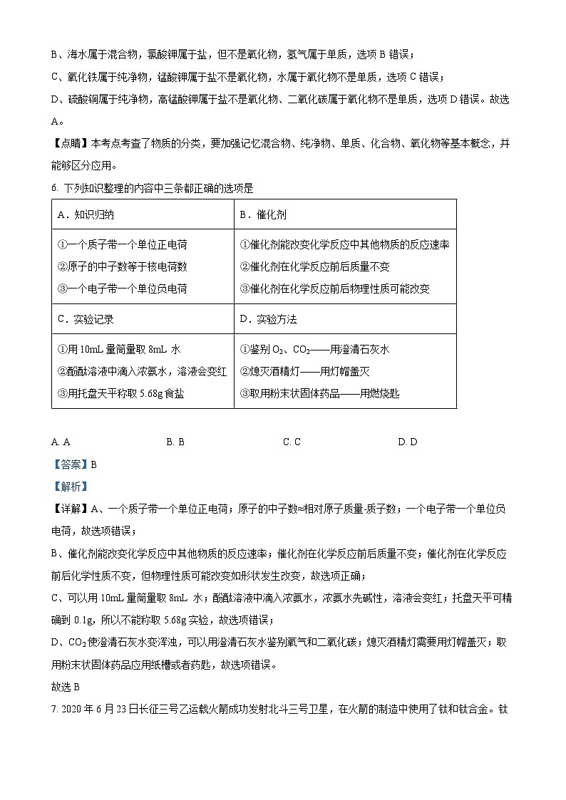 ，甘肃省酒泉市肃州区酒泉市第二中学教育集团2023-2024学年九年级上学期期末化学试题第3页