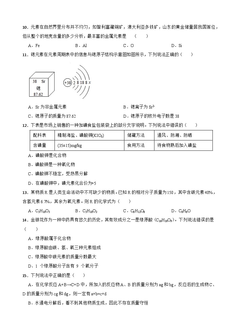 河北省张家口市万全区2023年九年级上学期期末化学试题附答案第2页