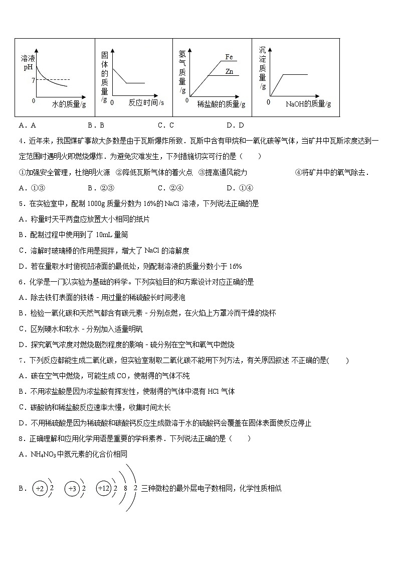 2023-2024学年上海市虹口区化学九年级第一学期期末监测试题含答案第2页
