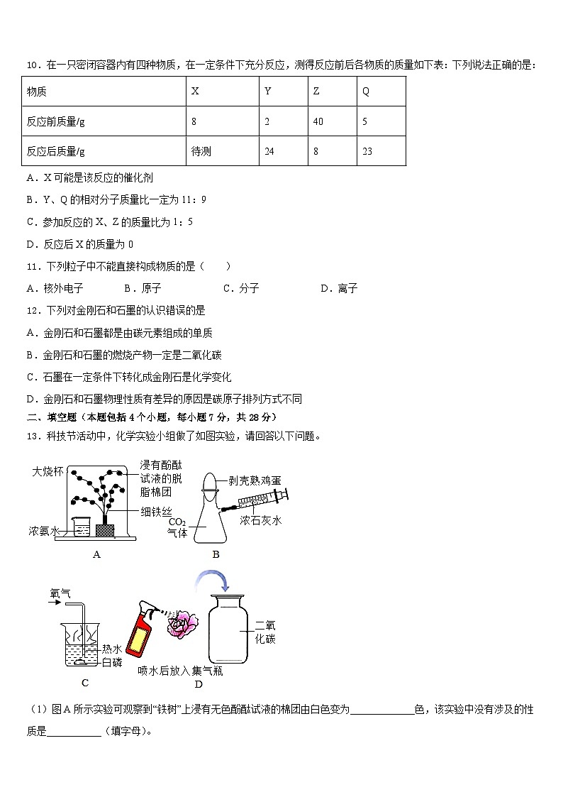 2023-2024学年临汾市重点中学化学九上期末学业水平测试试题含答案03