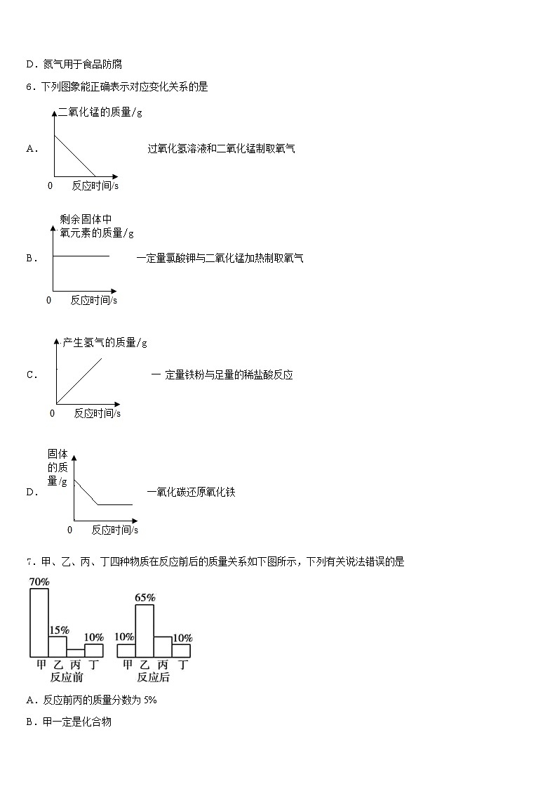 2023-2024学年上海市浦东新区第三教育署化学九上期末达标检测模拟试题含答案02
