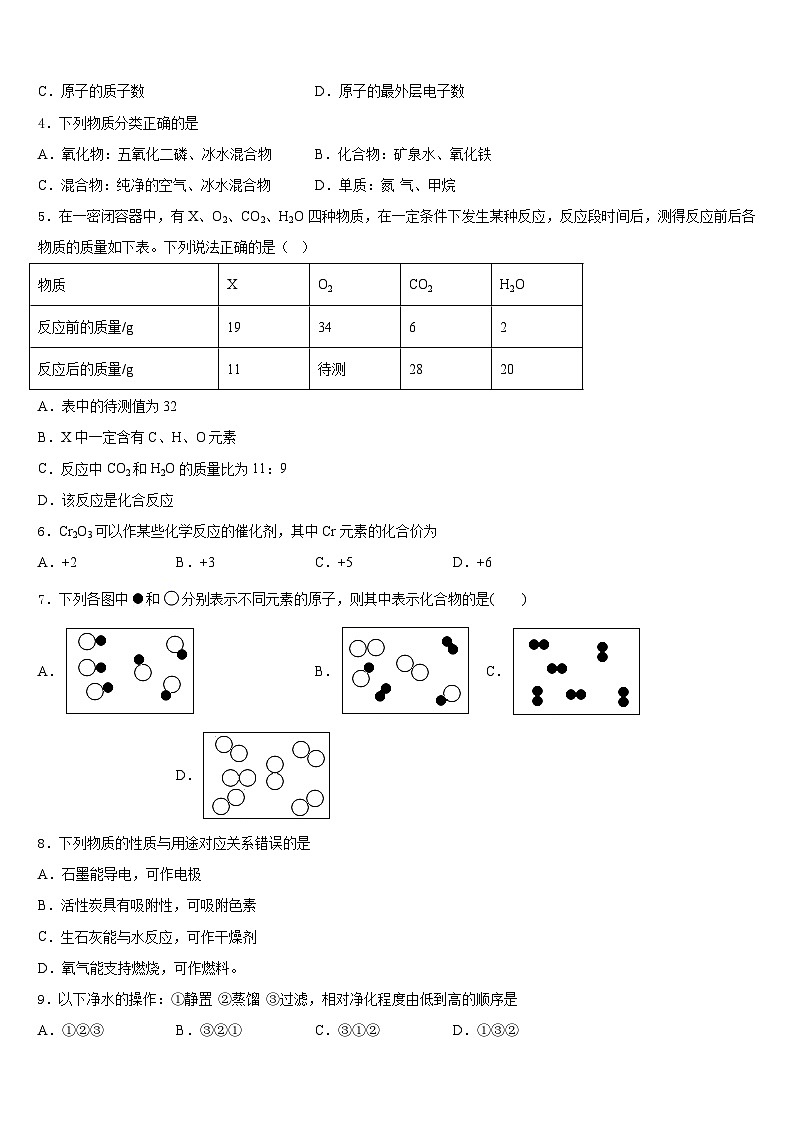 2023-2024学年内蒙古开来中学化学九年级第一学期期末学业质量监测试题含答案第2页