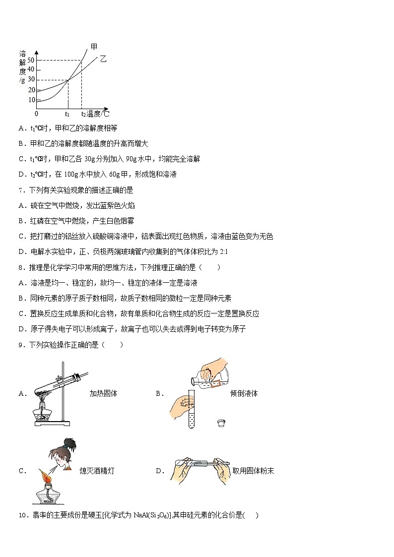 2023-2024学年北京师大附中九上化学期末复习检测模拟试题含答案02