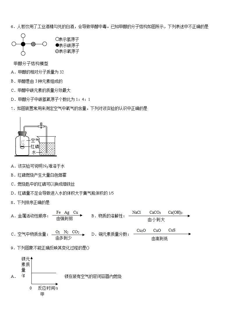 2023-2024学年北京师范大附中化学九上期末达标检测模拟试题含答案03