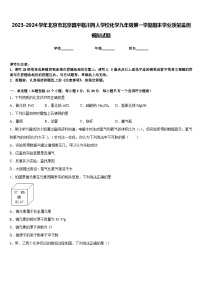 2023-2024学年北京市北京昌平临川育人学校化学九年级第一学期期末学业质量监测模拟试题含答案