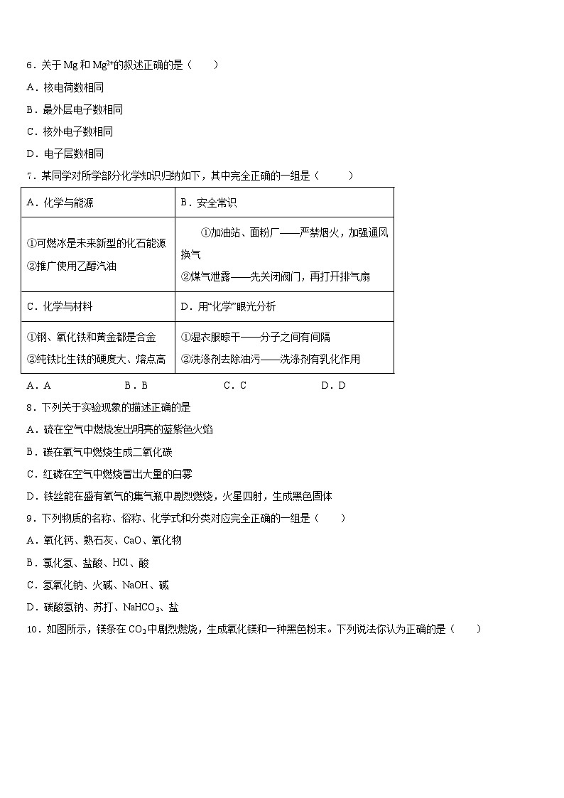 2023-2024学年北京市昌平区昌平五中学化学九年级第一学期期末联考试题含答案第2页