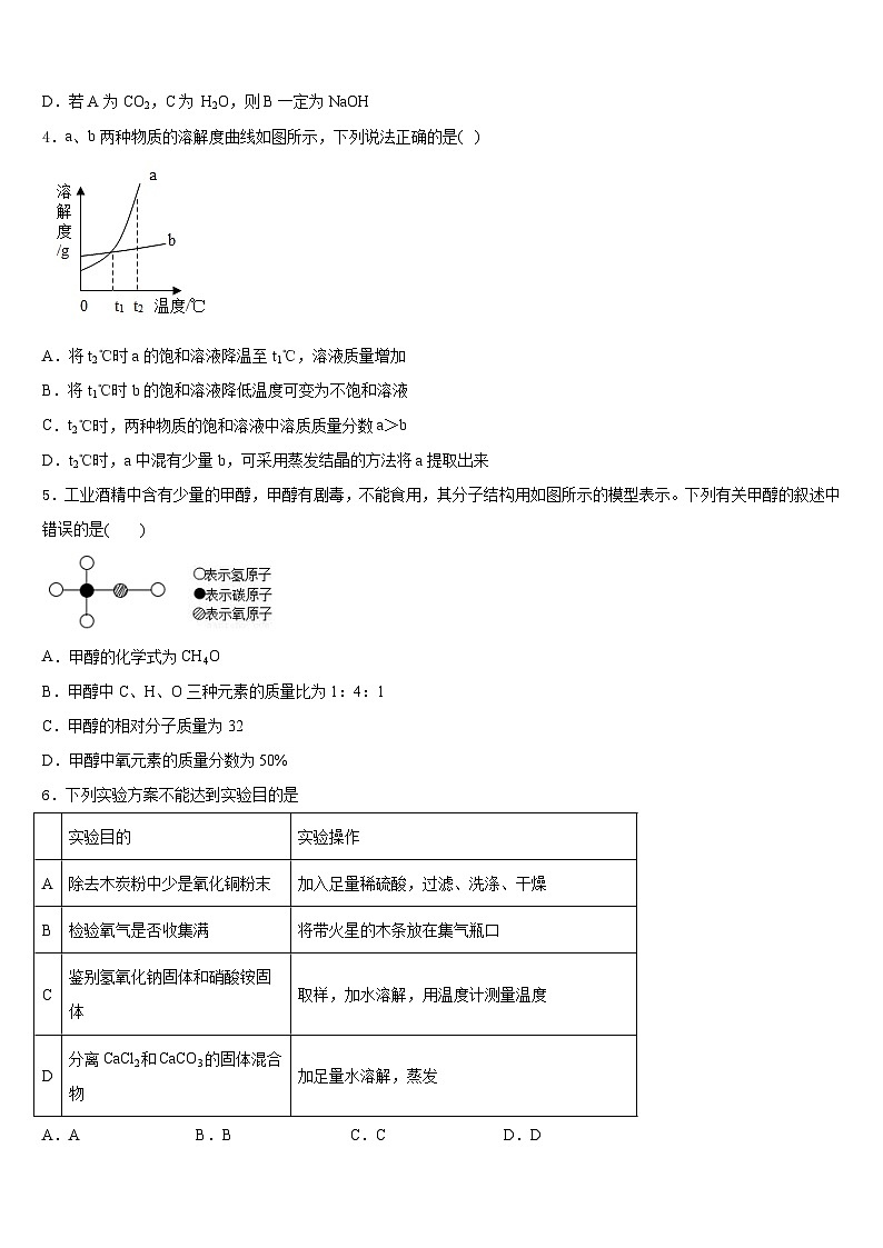 2023-2024学年北京市大兴区九年级化学第一学期期末监测模拟试题含答案02