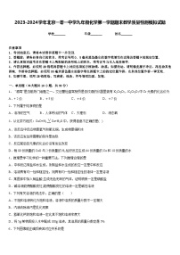 2023-2024学年北京一零一中学九年级化学第一学期期末教学质量检测模拟试题含答案