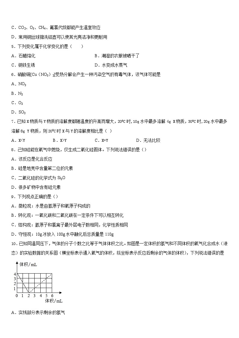 2023-2024学年北京海淀十一学校九上化学期末学业质量监测模拟试题含答案第2页