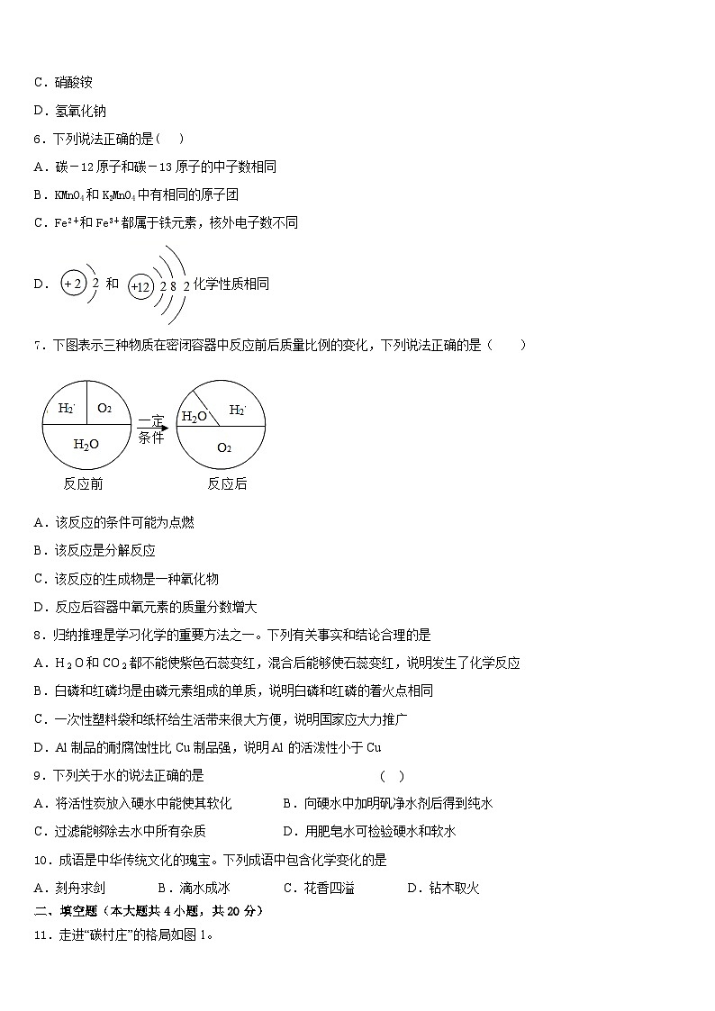 2023-2024学年吉林省白山长白县联考化学九上期末综合测试模拟试题含答案02