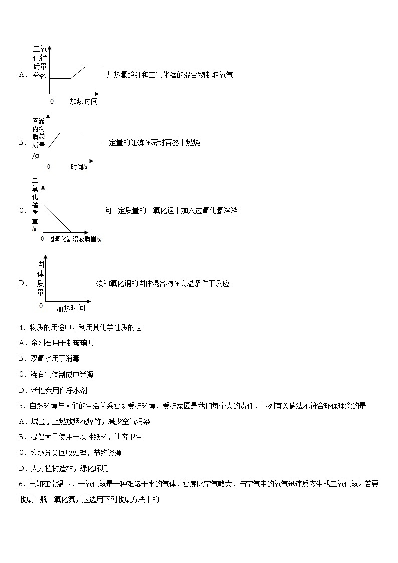 2023-2024学年吉林省舒兰市九上化学期末达标检测模拟试题含答案02